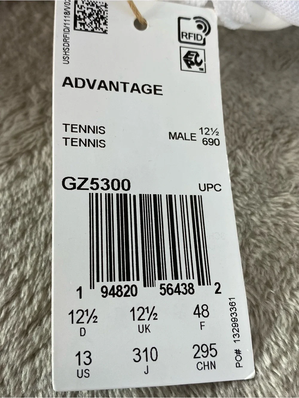adidas Advantage GZ5300 Mens Size 13 Cloud White Tennis‎ Pickleball Shoes NEW